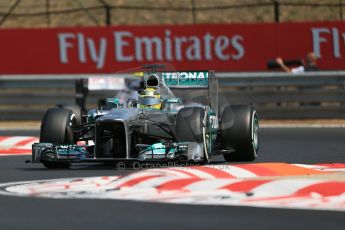 World © Octane Photographic Ltd. F1 Hungarian GP - Hungaroring, Saturday 27th July 2013 - Practice 3. Mercedes AMG Petronas F1 W04 - Nico Rosberg. Digital Ref : 0763lw1d3283