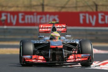 World © Octane Photographic Ltd. F1 Hungarian GP - Hungaroring, Saturday 27th July 2013 - Practice 3. Vodafone McLaren Mercedes MP4/28 - Sergio Perez . Digital Ref : 0763lw1d3323