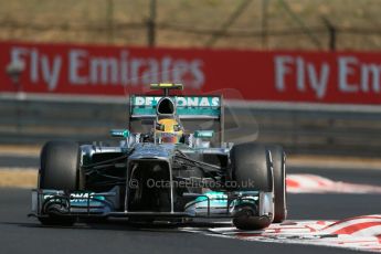 World © Octane Photographic Ltd. F1 Hungarian GP - Hungaroring, Saturday 27th July 2013 - Practice 3. Mercedes AMG Petronas F1 W04 – Lewis Hamilton. Digital Ref : 0763lw1d3355