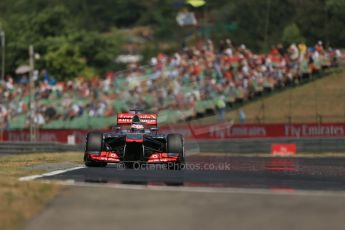 World © Octane Photographic Ltd. F1 Hungarian GP - Hungaroring, Saturday 27th July 2013 - Practice 3. Vodafone McLaren Mercedes MP4/28 - Jenson Button. Digital Ref : 0763lw1d3446