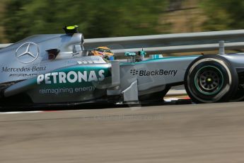 World © Octane Photographic Ltd. F1 Hungarian GP - Hungaroring, Saturday 27th July 2013 - Practice 3. Mercedes AMG Petronas F1 W04 – Lewis Hamilton. Digital Ref : 0763lw1d3670