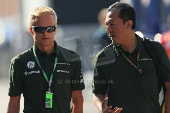 World © Octane Photographic Ltd. F1 Hungarian GP - Hungaroring. Friday 26th July 2013. F1 Paddock - Heikki Kovalainen - Caterham. Digital Ref : 0757lw1d0662