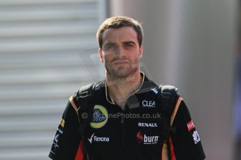 World © Octane Photographic Ltd. F1 Hungarian GP - Hungaroring. Thursday. 25th July 2013. F1 Paddock. Lotus F1 Team E21 - Jerome d'Ambrosio. Digital Ref : 0757lw1d0718