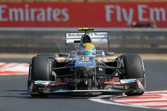 World © Octane Photographic Ltd. F1 Hungarian GP - Hungaroring. Friday 26th July 2013. F1 Practice 1. Sauber C32 - Esteban Gutierrez. Digital Ref : 0758lw1d0776