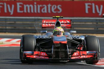 World © Octane Photographic Ltd. F1 Hungarian GP - Hungaroring. Friday 26th July 2013. F1 Practice 1. Vodafone McLaren Mercedes MP4/28 - Sergio Perez . Digital Ref : 0758lw1d0836