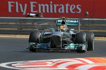 World © Octane Photographic Ltd. F1 Hungarian GP - Hungaroring. Friday 26th July 2013. F1 Practice 1. Mercedes AMG Petronas F1 W04 – Lewis Hamilton. Digital Ref : 0758lw1d0843