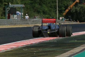 World © Octane Photographic Ltd. F1 Hungarian GP - Hungaroring. Friday 26th July 2013. F1 Practice 1. Vodafone McLaren Mercedes MP4/28 - Sergio Perez . Digital Ref : 0758lw1d1102