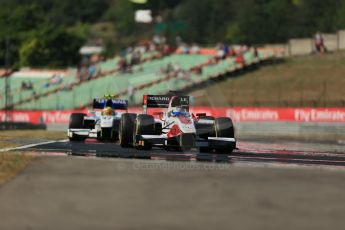 World © Octane Photographic Ltd. GP2 Hungarian GP, Hungaroring, Friday 26th July 2013. Qualifying. James Calado – ART Grand Prix and Rio Haryanto - Barwa Addax Team. Digital Ref : 0761lw1d2726