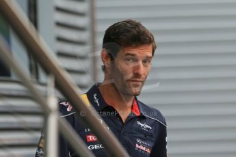 World © Octane Photographic Ltd. F1 Hungarian GP - Hungaroring. Thursday Paddock. 25th July 2013. Infiniti Red Bull Racing RB9 - Mark Webber. Digital Ref : 0756lw1d0334