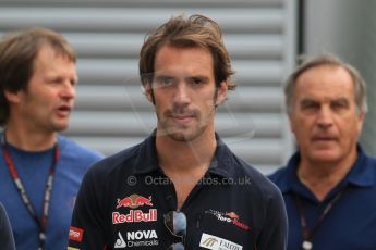 World © Octane Photographic Ltd. F1 Hungarian GP - Hungaroring. Thursday Paddock. 25th July 2013. Scuderia Toro Rosso STR8 - Jean-Eric Vergne. Digital Ref : 0756lw1d0343