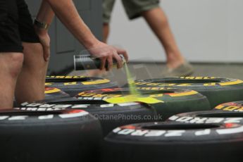 World © Octane Photographic Ltd. F1 Hungarian GP - Hungaroring. Thursday Paddock. 25th July 2013. Pirelli tires. Digital Ref : 0756lw1d0351