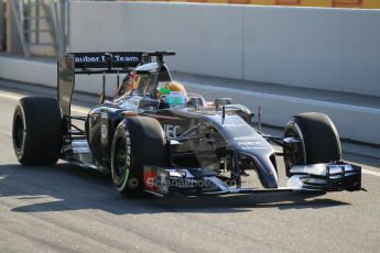 World © Octane Photographic Ltd. Wednesday 14th May 2014. Circuit de Catalunya - Spain - Formula 1 In-Season testing. Sauber C33 - Esteban Gutierrez. Digital Ref: