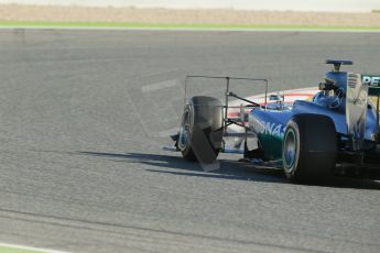 World © Octane Photographic Ltd. Wednesday 14th May 2014. Circuit de Catalunya - Spain - Formula 1 In-Season testing. Mercedes AMG Petronas F1 W05 Hybrid with megaphone exhaust. Digital Ref: