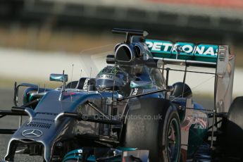 World © Octane Photographic Ltd. Wednesday 14th May 2014. Circuit de Catalunya - Spain - Formula 1 In-Season testing. Mercedes AMG Petronas F1 W05 Hybrid with megaphone exhaust - Nico Rosberg. Digital Ref: