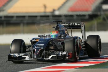 World © Octane Photographic Ltd. Wednesday 14th May 2014. Circuit de Catalunya - Spain - Formula 1 In-Season testing. Sauber C33 - Esteban Gutierrez. Digital Ref: