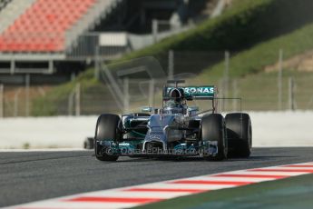World © Octane Photographic Ltd. Wednesday 14th May 2014. Circuit de Catalunya - Spain - Formula 1 In-Season testing. Mercedes AMG Petronas F1 W05 Hybrid with megaphone exhaust - Nico Rosberg. Digital Ref: