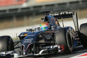 World © Octane Photographic Ltd. Wednesday 14th May 2014. Circuit de Catalunya - Spain - Formula 1 In-Season testing. Sauber C33 - Esteban Gutierrez. Digital Ref: