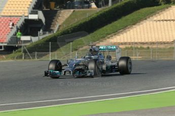 World © Octane Photographic Ltd. Wednesday 14th May 2014. Circuit de Catalunya - Spain - Formula 1 In-Season testing. Mercedes AMG Petronas F1 W05 Hybrid with megaphone exhaust- Nico Rosberg. Digital Ref: