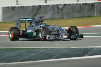World © Octane Photographic Ltd. Wednesday 14th May 2014. Circuit de Catalunya - Spain - Formula 1 In-Season testing. Mercedes AMG Petronas F1 W05 Hybrid without megaphone exhaust - Nico Rosberg. Digital Ref: