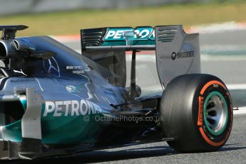 World © Octane Photographic Ltd. Wednesday 14th May 2014. Circuit de Catalunya - Spain - Formula 1 In-Season testing. Mercedes AMG Petronas F1 W05 Hybrid without megaphone exhaust - Nico Rosberg. Digital Ref: