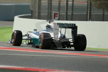 World © Octane Photographic Ltd. Wednesday 14th May 2014. Circuit de Catalunya - Spain - Formula 1 In-Season testing. Mercedes AMG Petronas F1 W05 Hybrid without megaphone exhaust - Nico Rosberg. Digital Ref: