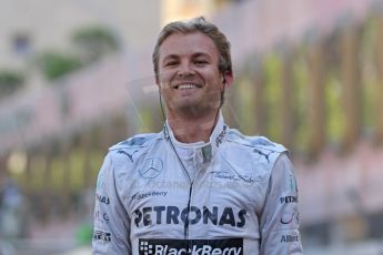 World © Octane Photographic Ltd. F1 Monaco GP, Monte Carlo - Sunday 26th May - Podium and celebrations. Mercedes AMG Petronas' Nico Rosberg celebrates after his lights to flag victory. Digital Ref : 0712lw7d9893