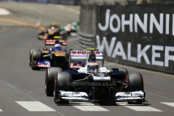 World © Octane Photographic Ltd. F1 Monaco GP, Monte Carlo - Sunday 26th May - Race. Williams FW35 - Valtteri Bottas leads Scuderia Toro Rosso STR 8 - Daniel Ricciardo. Digital Ref : 0711lw1d1038