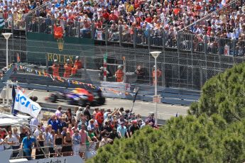 World © Octane Photographic Ltd. F1 Monaco GP, Monte Carlo - Sunday 26th May - Race. Infiniti Red Bull Racing RB9 - Sebastian Vettel chasing hard past the yachts and crowds. Digital Ref :