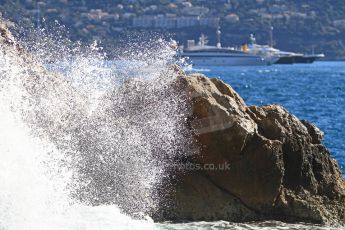 World © Octane Photographic Ltd. Race day waves in Monaco. Digital Ref : 07137d2927