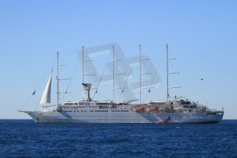 World © Octane Photographic Ltd. Luxury liner "Wind Surf" owned by Windstar Cruises can accommodate up to 310 guests in 31 suites and 123 state rooms. Digital Ref : 07137d2934