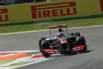 World © Octane Photographic Ltd. F1 Italian GP - Monza, Friday 6th September 2013 - Practice 2. Vodafone McLaren Mercedes MP4/28 - Jenson Button. Digital Ref : 0813lw1d2578