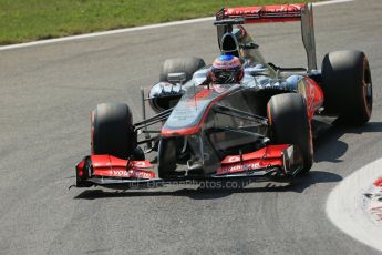 World © Octane Photographic Ltd. F1 Italian GP - Monza, Friday 6th September 2013 - Practice 2. Vodafone McLaren Mercedes MP4/28 - Jenson Button. Digital Ref : 0813lw1d2584