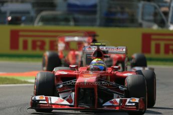 World © Octane Photographic Ltd. F1 Italian GP - Monza, Friday 6th September 2013 - Practice 2. Scuderia Ferrari F138 - Felipe Massa followed by team mate Fernando Alonso. Digital Ref : 0813lw1d2825