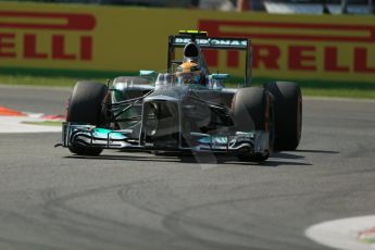 World © Octane Photographic Ltd. F1 Italian GP - Monza, Friday 6th September 2013 - Practice 2. Mercedes AMG Petronas F1 W04 – Lewis Hamilton. Digital Ref : 0813lw1d2885