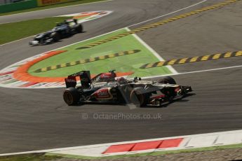 World © Octane Photographic Ltd. F1 Italian GP - Monza, Friday 6th September 2013 - Practice 2. Lotus F1 Team E21 - Kimi Raikkonen. Digital Ref : 0813lw1d42300