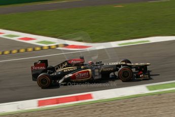 World © Octane Photographic Ltd. F1 Italian GP - Monza, Friday 6th September 2013 - Practice 2. Lotus F1 Team E21 - Kimi Raikkonen. Digital Ref : 0813lw1d42305