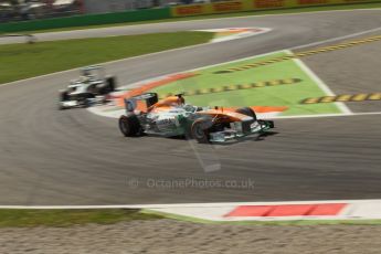 World © Octane Photographic Ltd. F1 Italian GP - Monza, Friday 6th September 2013 - Practice 2. Sahara Force India VJM06 - Paul di Resta. Digital Ref : 0813lw1d42427