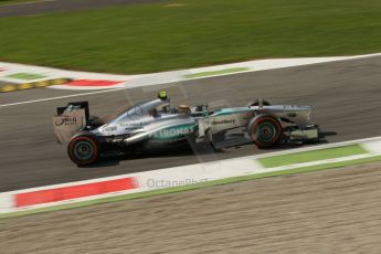 World © Octane Photographic Ltd. F1 Italian GP - Monza, Friday 6th September 2013 - Practice 2. Mercedes AMG Petronas F1 W04 – Lewis Hamilton. Digital Ref : 0813lw1d42525