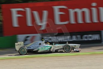 World © Octane Photographic Ltd. F1 Italian GP - Monza, Saturday 7th September 2013 - Practice 3. Mercedes AMG Petronas F1 W04 – Lewis Hamilton. Digital Ref :