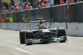 World © Octane Photographic Ltd. F1 Italian GP - Monza, Saturday 7th September 2013 - Qualifying. Mercedes AMG Petronas F1 W04 – Lewis Hamilton. Digital Ref :