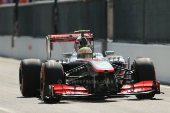 World © Octane Photographic Ltd. F1 Italian GP - Monza, Saturday 7th September 2013 - Qualifying. Vodafone McLaren Mercedes MP4/28 - Sergio Perez. Digital Ref :