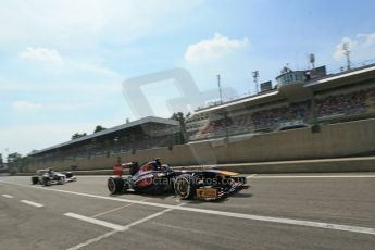 World © Octane Photographic Ltd. F1 Italian GP - Monza, Saturday 7th September 2013 - Qualifying. Scuderia Toro Rosso STR8 - Jean-Eric Vergne and Sauber C32 - Nico Hulkenberg. Digital Ref :