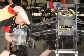 World © Octane Photographic Ltd. F1 Italian GP - Monza, Saturday 7th September 2013 - Qualifying. Lotus F1 Team E21front suspension and sidepod. Digital Ref :