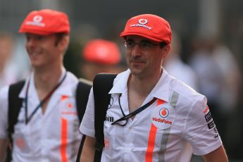 World © Octane Photographic Ltd. F1 Italian GP - Monza, Sunday 8th September 2013 - Paddock. Vodafone McLaren Mercedes - McLaren 50th anniversary team kit. Digital Ref :