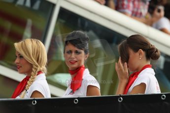 World © Octane Photographic Ltd. F1 Italian GP - Monza, Sunday 8th September 2013 - Podium. The grid girls line the approach to the podium. Digital Ref :