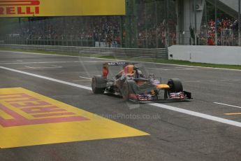World © Octane Photographic Ltd. F1 Italian GP - Monza, Sunday 8th September 2013 - Race finish line. Infiniti Red Bull Racing RB9 - Sebastian Vettel takes the win. Digital Ref :