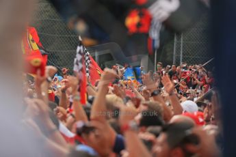 World © Octane Photographic Ltd. F1 Italian GP - Monza, Sunday 8th September 2013 - Podium. The crowd celebrate. Digital Ref :