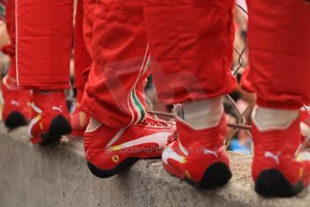 World © Octane Photographic Ltd. F1 Italian GP - Monza, Sunday 8th September 2013 - Podium. Scuderia Ferrari crew wait for Fernando Alonso. Digital Ref :