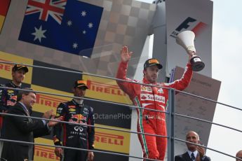 World © Octane Photographic Ltd. F1 Italian GP - Monza, Sunday 8th September 2013 - Podium. Scuderia Ferrari F138 - Fernando Alonso celebrates. Digital Ref :