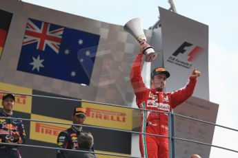 World © Octane Photographic Ltd. F1 Italian GP - Monza, Sunday 8th September 2013 - Podium. Scuderia Ferrari F138 - Fernando Alonso celebrates. Digital Ref :